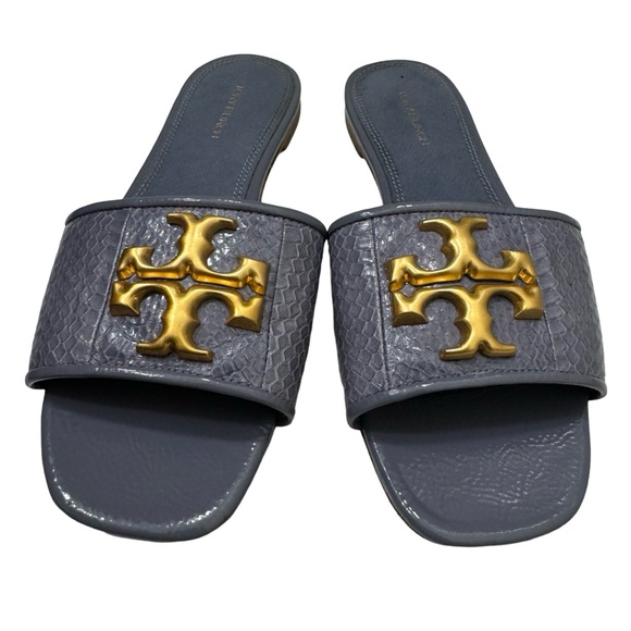 Tory Burch Eleanor Slide Leather in Dark Lotus Purple Woman’s 6 - Picture 3 of 7